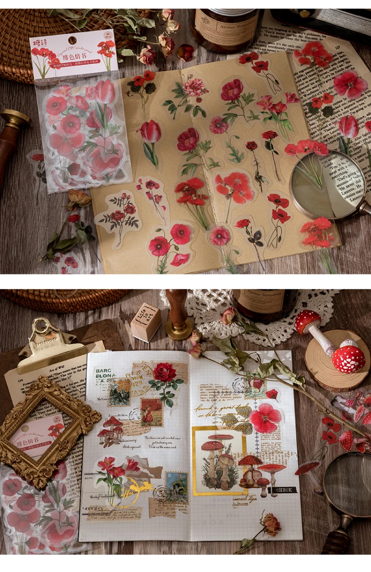 Natural plant collection Green Leaf Decorative PET Stickers Scrapbooking Label Diary Stationery Album Phone Cup Journal Planner
