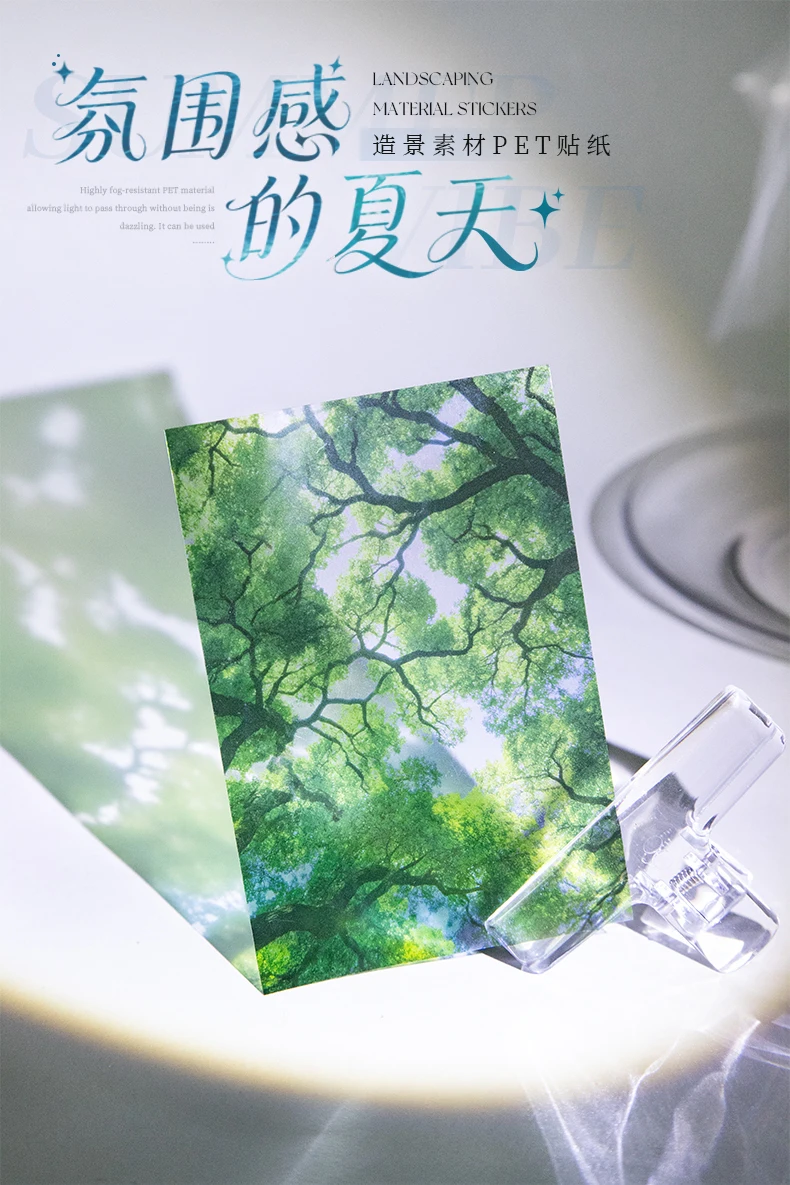 Journal GO 10pcs Summer Vibe Stickers for Photo Frame Scrapbook Decoration Summer Water Collage Junk Journal Card Craft Material