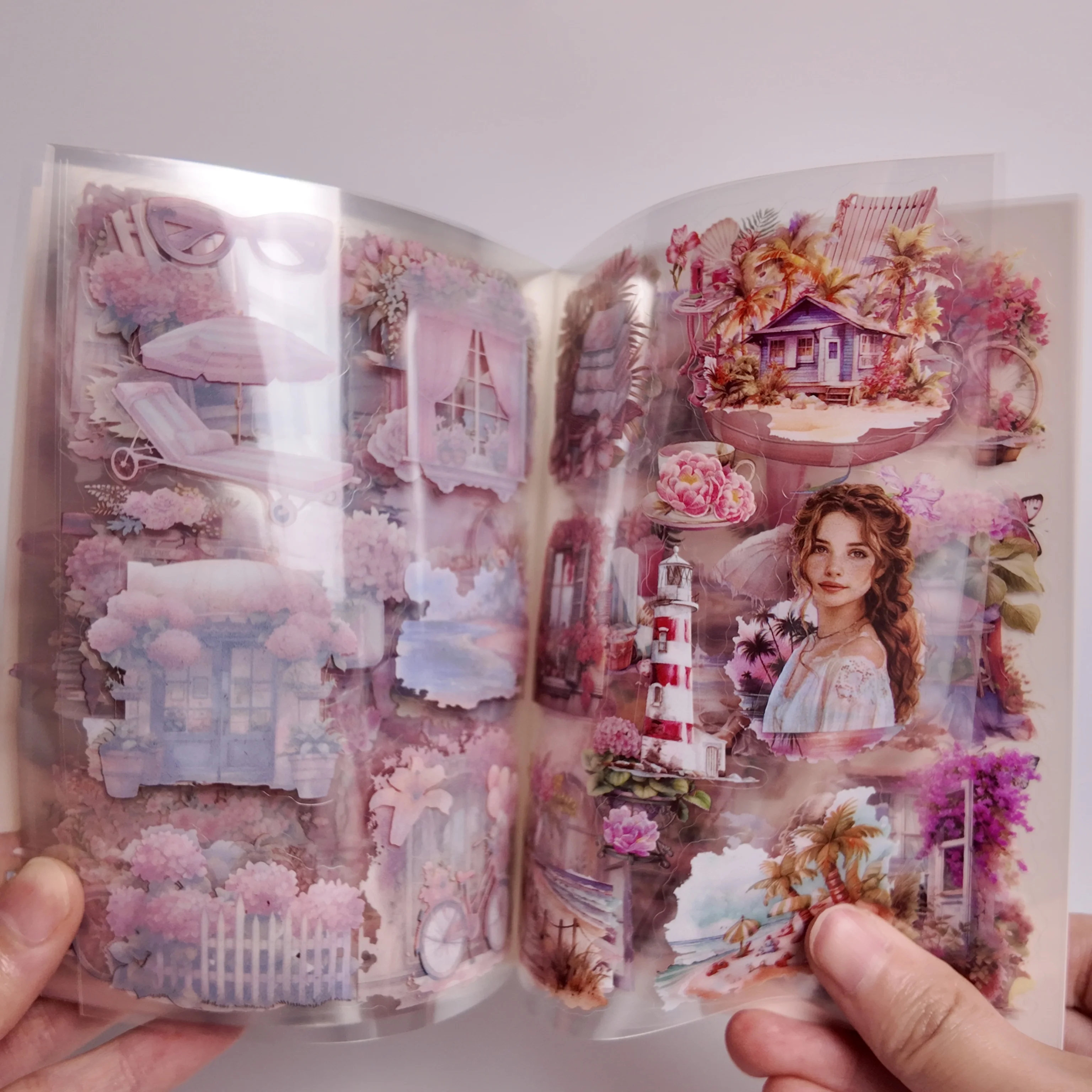 20 Sheets/book Europe and the United States girl characters theme sticker book DIY handbook scrapbook photo frame diary stickers