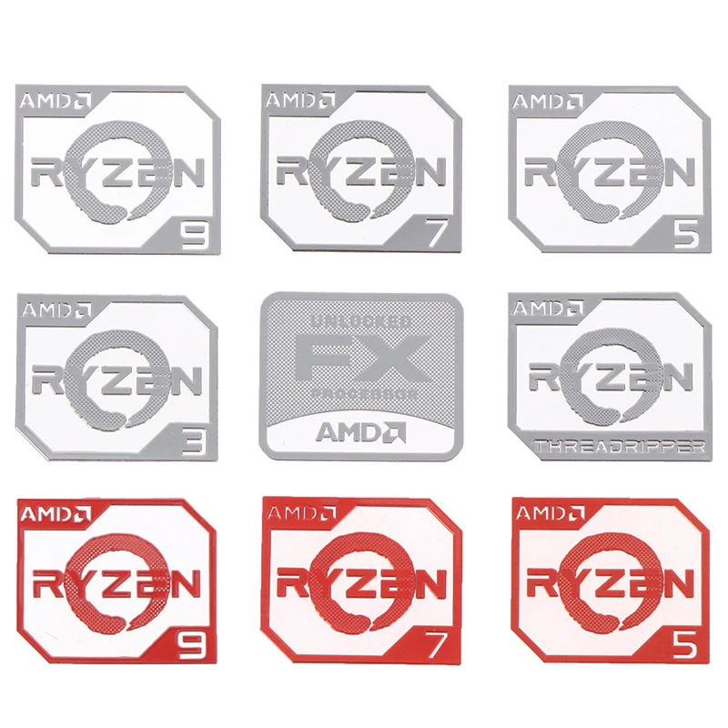 AMD Ruilong Ryzen R9 R7 R5 R3 Vega Metal Sticker Notebook Desktop Logo Sticker 1PC