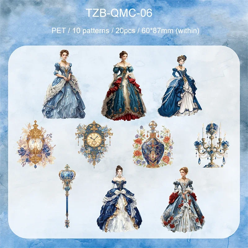 JIANWU Qimeng Chang Series Vintage Clock Character Landscape Material Collage PET Sticker Creative DIY Journal Stationery