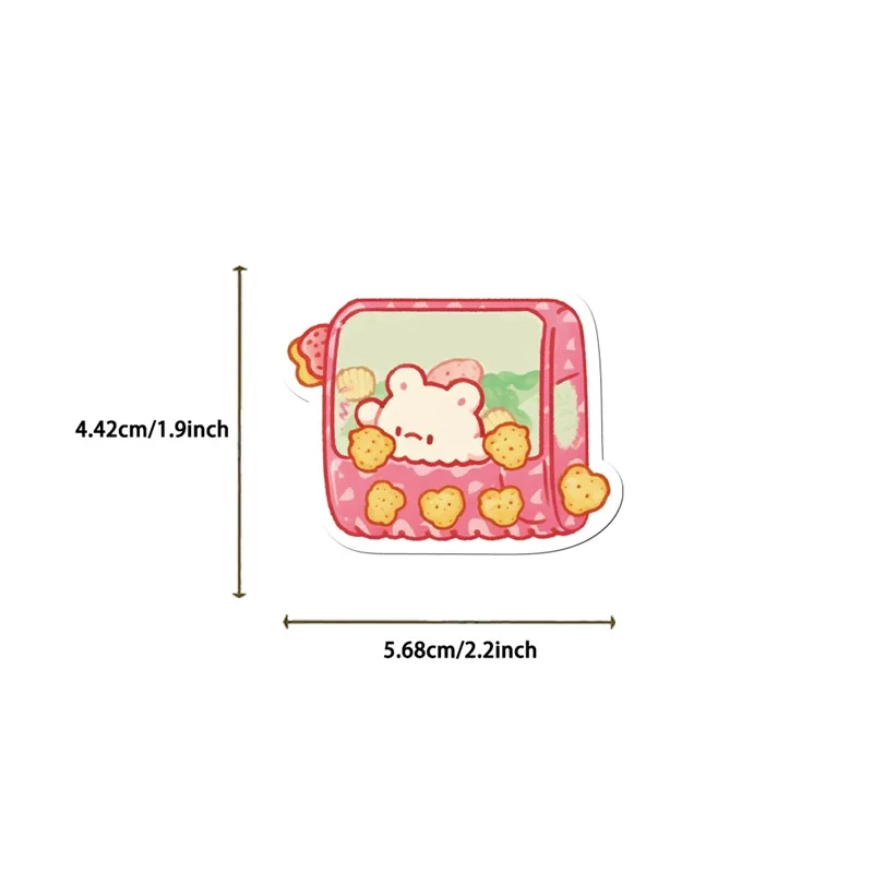10/30/50PCS Cute Pink Food PVC Sticker Aesthetic Decoration Scrapbooking Korean Stationery Supplies
