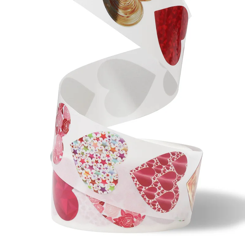 50-500pcs 1inch Red Heart Stickers for Valentine's Day Baking Packaging Sticker Envelope Seals Love Decorative Stickers