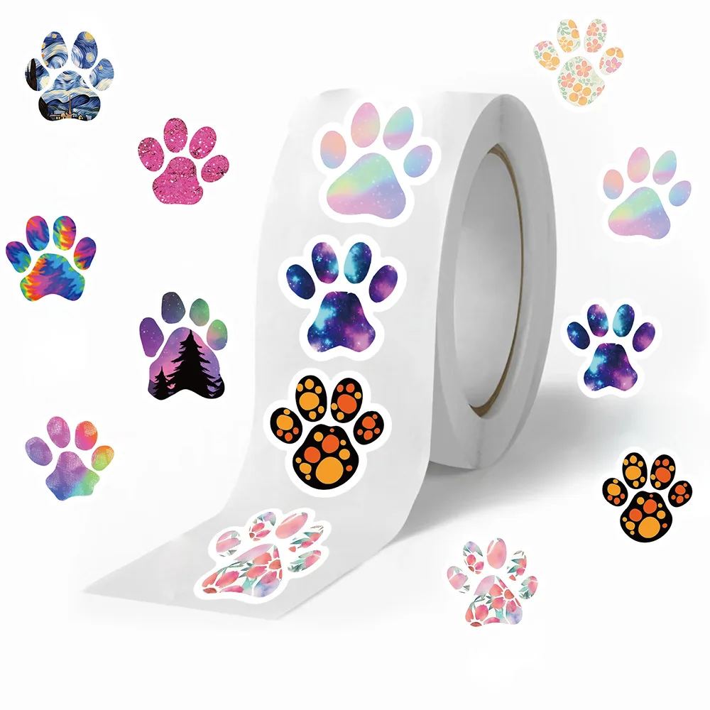 100-500pcs Dog Footprints Mobile Phone Cartoon Cute Girl Heart Graffiti Decorative Hand Tent Sticker for Children,parties,kennel