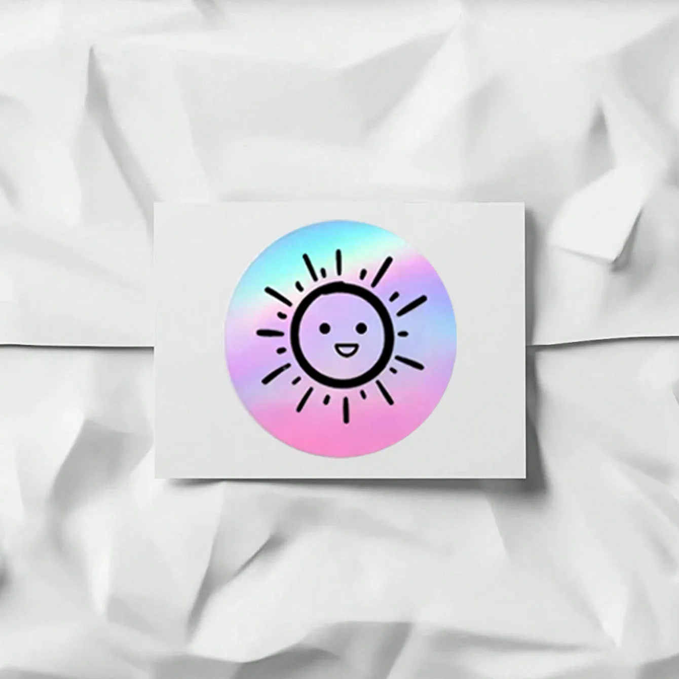 500Pcs /Roll 2.5cm Laser Smile Sticker Reward Decorative Gift Series Self-Adhesive Stationery Sticker Labels