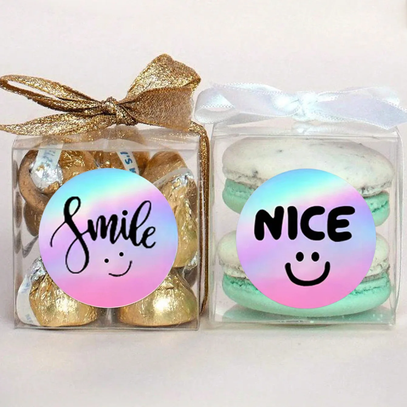 500Pcs /Roll 2.5cm Laser Smile Sticker Reward Decorative Gift Series Self-Adhesive Stationery Sticker Labels