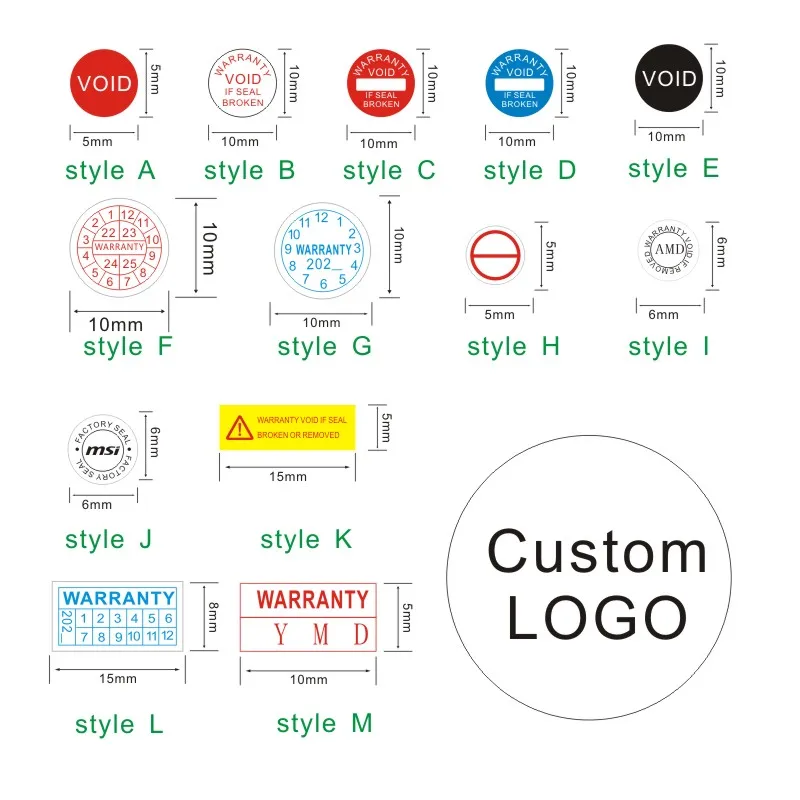 Factory Wholesale Warranty Seal Label Safety Protection Sticker Void If Seal Broken Damaged Shredded Paper Small Batch Custom