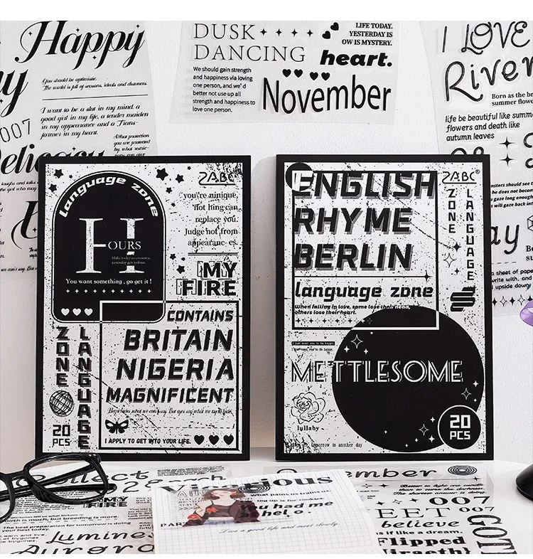 Korea INS English Alphabet Large size sticker book,DIY Scrapbook supplies Collage,Diary Stickers,School Stationery Decoration