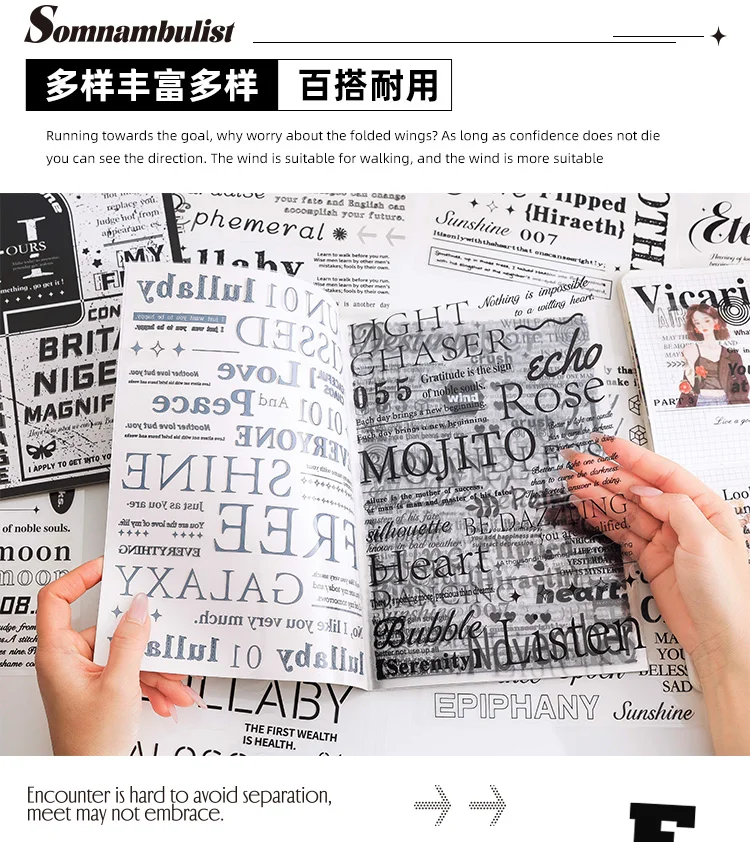 Korea INS English Alphabet Large size sticker book,DIY Scrapbook supplies Collage,Diary Stickers,School Stationery Decoration