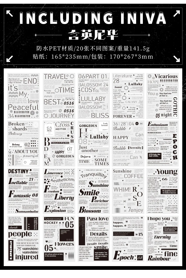 Korea INS English Alphabet Large size sticker book,DIY Scrapbook supplies Collage,Diary Stickers,School Stationery Decoration