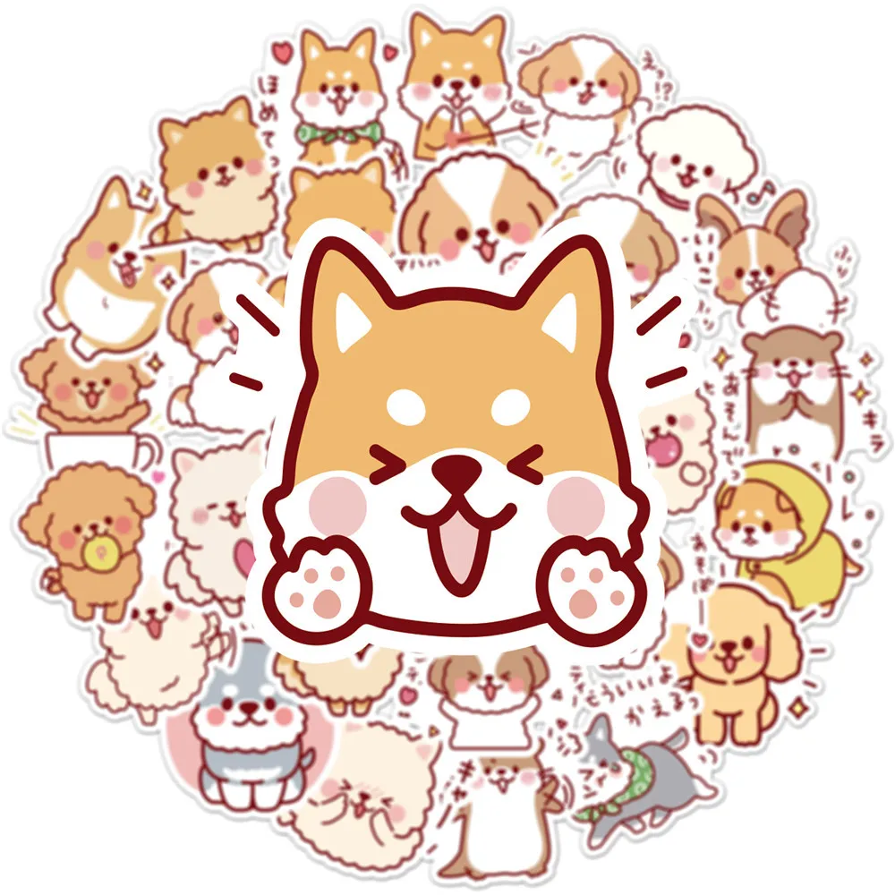 50 pcs/set Kawaii Fluffy Dog PVC Waterproof Stickers Cute Scrapbooking Diy Journaling Diary Stationery Sticker Gift Decor