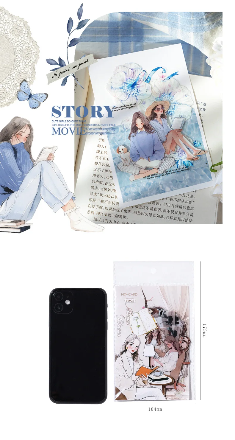 30pcs/1lot Kawaii Stationery Stickers Elegant Reading Diary Decorative Mobile Stickers Scrapbooking DIY Craft Stickers