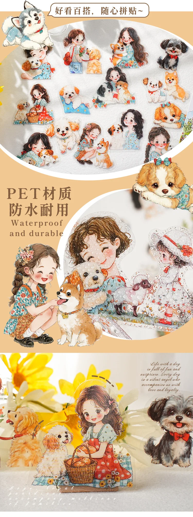 20pcs Kawaii Stationery Stickers Aya's companions Junk Journal Planner Decorative Sticker Scrapbooking