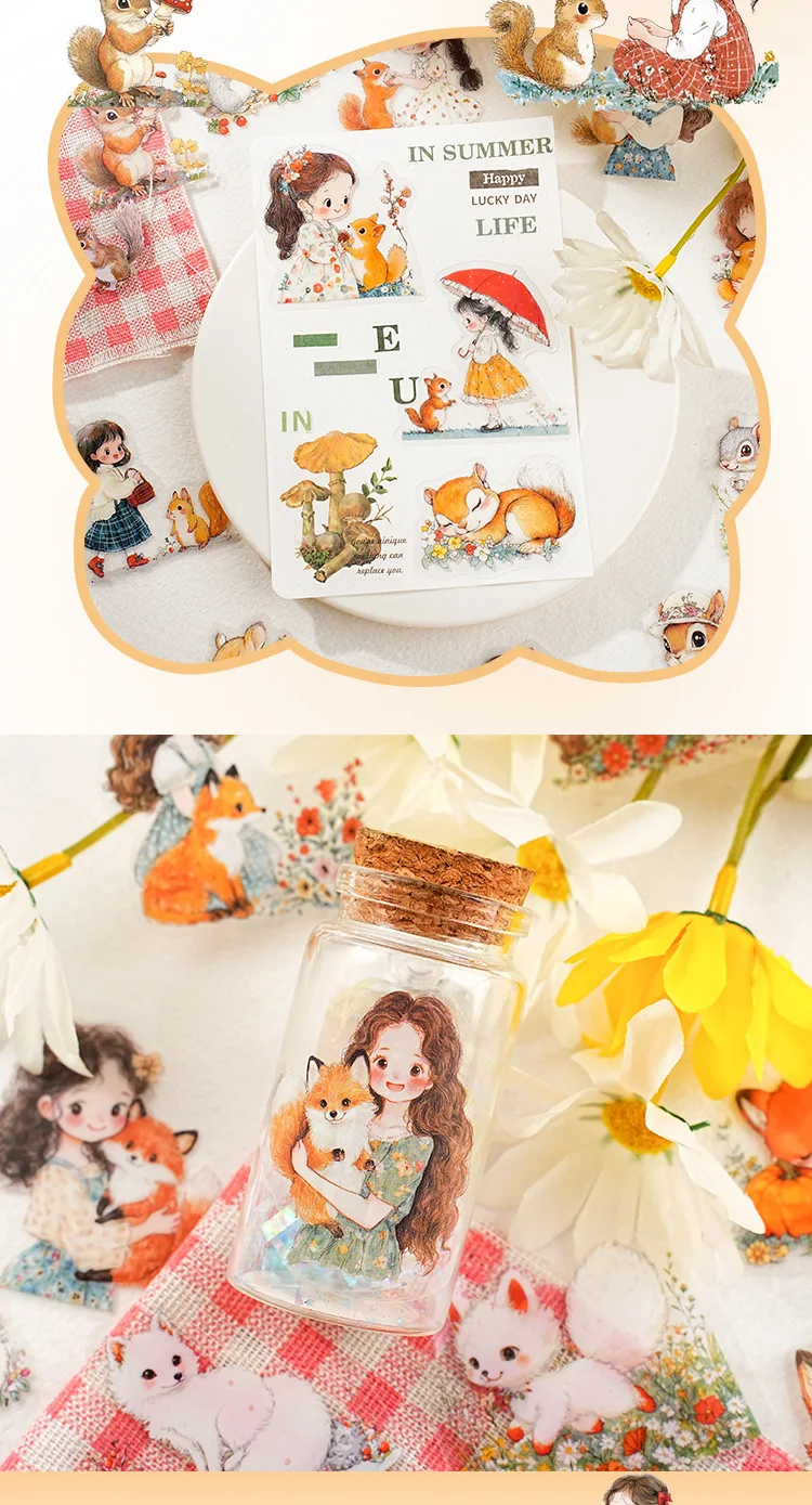 20pcs Kawaii Stationery Stickers Aya's companions Junk Journal Planner Decorative Sticker Scrapbooking