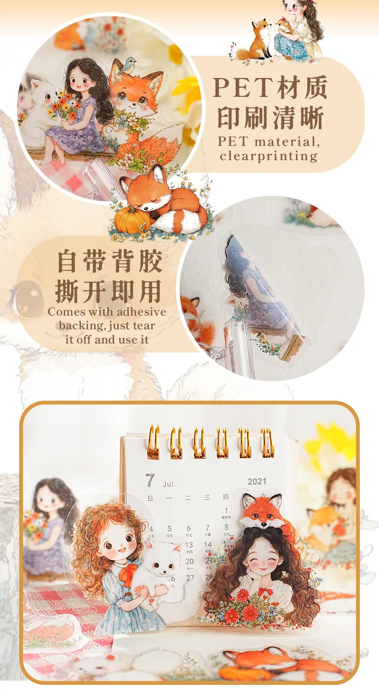 20pcs Kawaii Stationery Stickers Aya's companions Junk Journal Planner Decorative Sticker Scrapbooking
