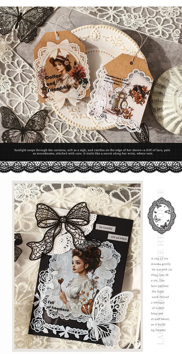 20pcs/1lot Kawaii Stationery Stickers Lace Dream Diary Decorative Mobile Stickers Scrapbooking DIY Craft Stickers