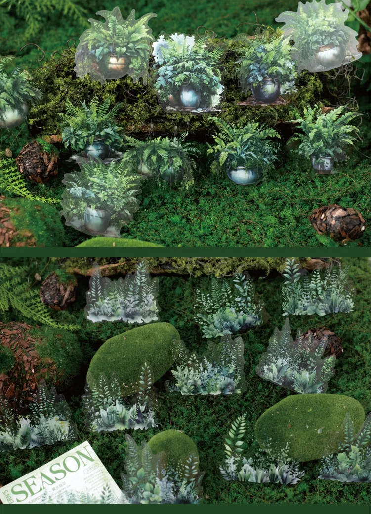 20pcs/1lot Kawaii Stationery Stickers The Green Fern Spring Collection Diary Decorative Stickers Scrapbooking Craft Stickers
