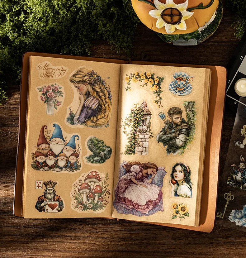 18pcs/lot Kawaii Scrapbook Sticker Fairy Tale Sequel Scrapbooking Supplies Planner Decorative Craft Stationery Sticker