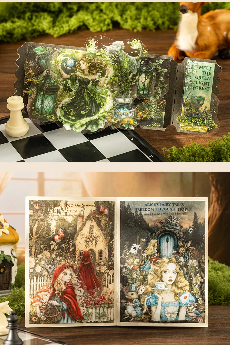 18pcs/lot Kawaii Scrapbook Sticker Fairy Tale Sequel Scrapbooking Supplies Planner Decorative Craft Stationery Sticker