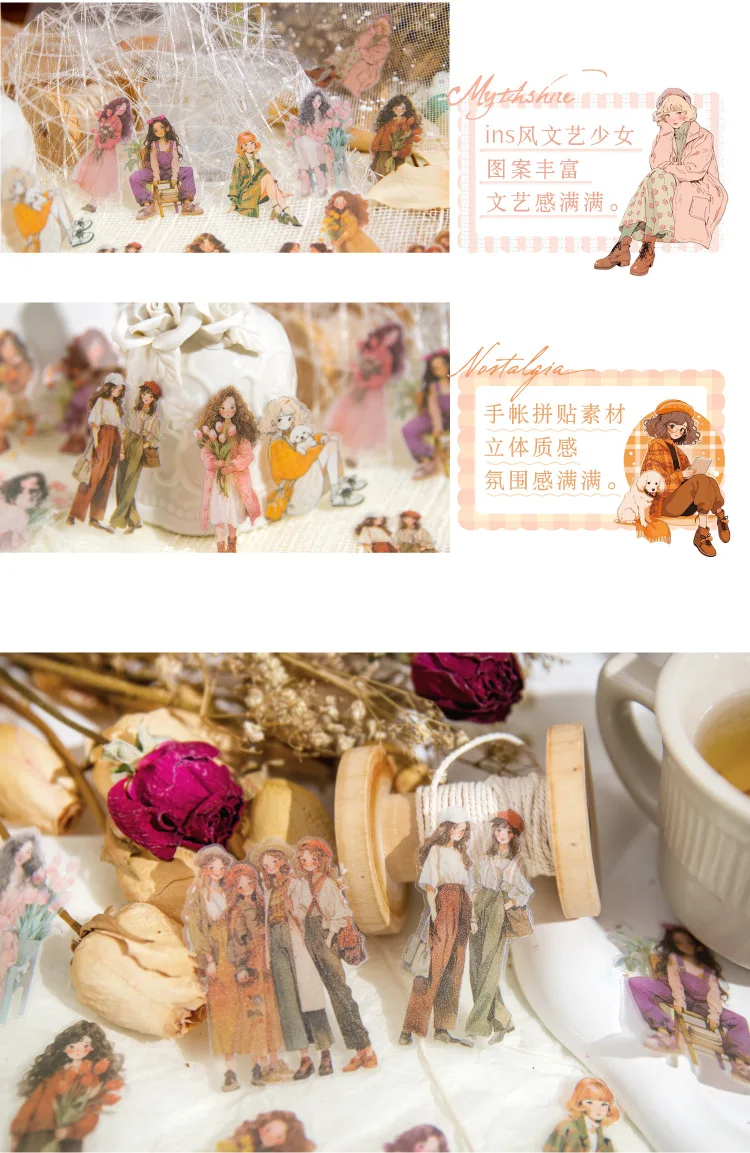 60pcs/1lot Kawaii Stationery Stickers rambling talk Junk Journaling Decorative Mobile Scrapbooking for stickers Scrapbook