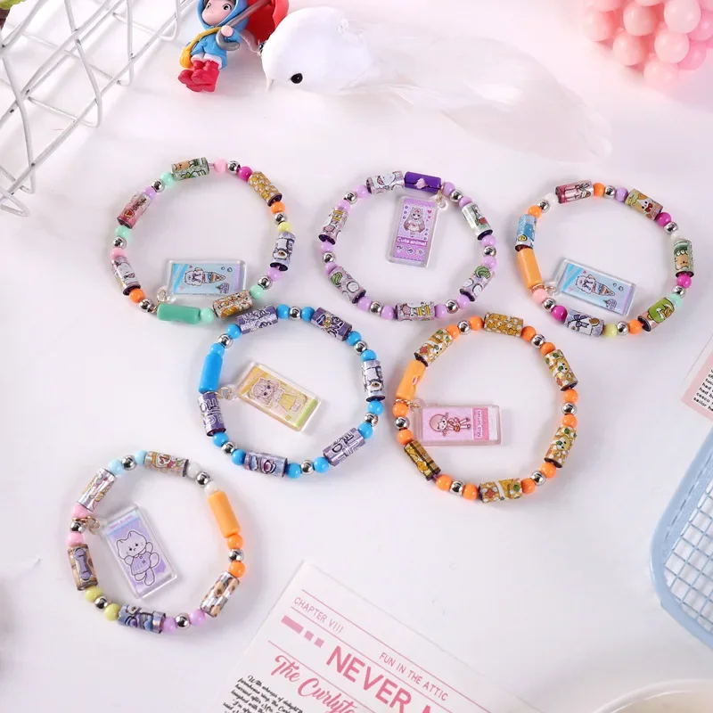 80/160 pcs hot selling kids children toy sticker creative funny stationery stick rolls Sticker bracelet colorful
