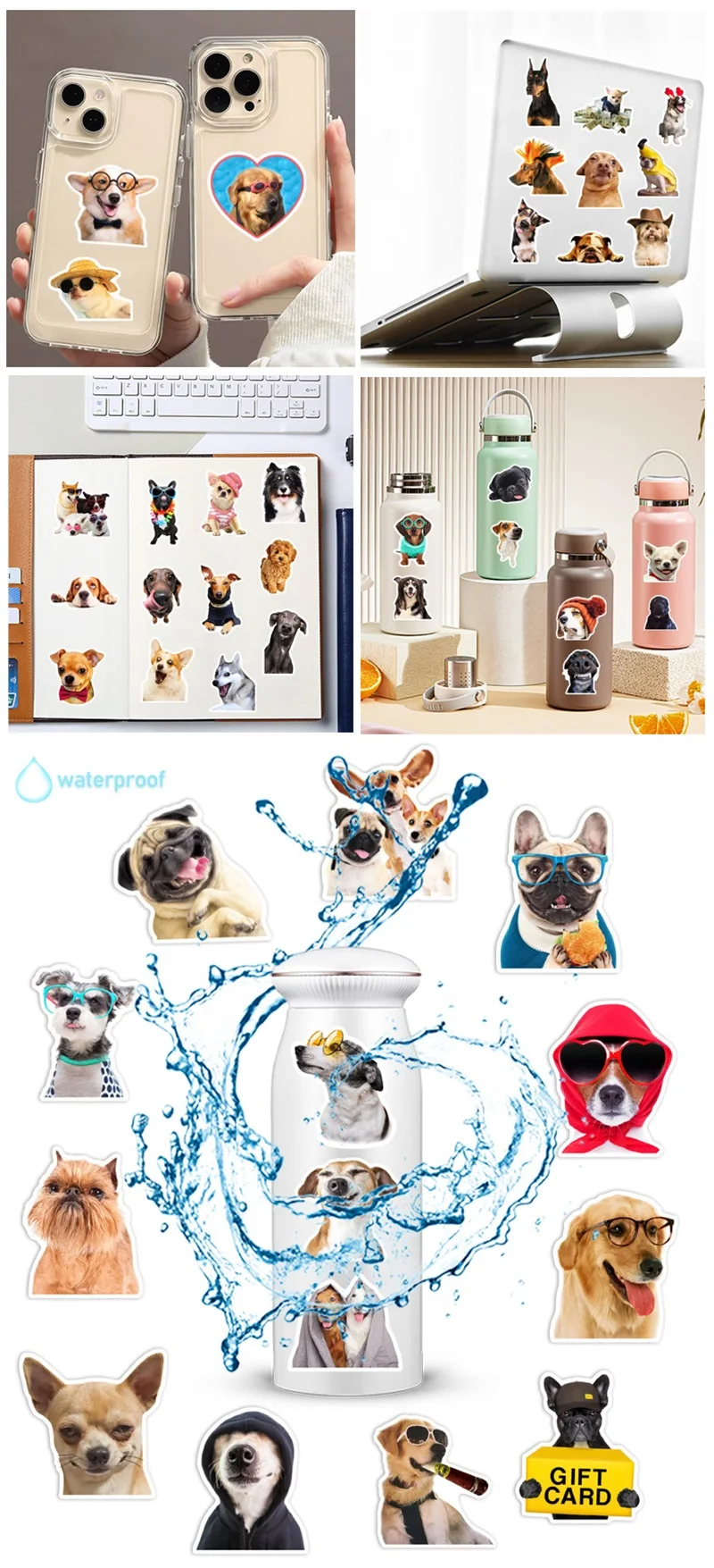 10/30/50PCS Cartoon Life Dog PVC Sticker Aesthetic Decoration Scrapbooking Stationery School Supplies