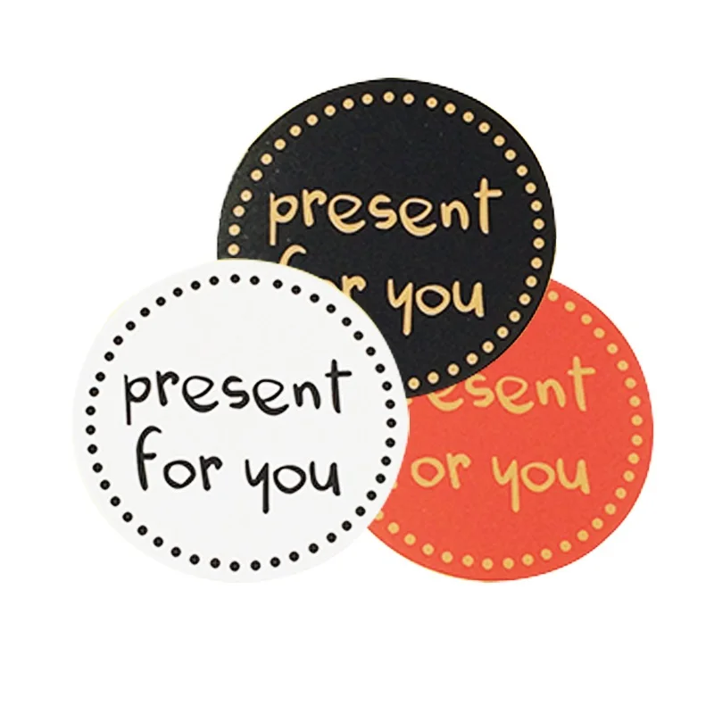 90Pcs/lot Hot Sale 'Present for You' Design Sticker Labels Food Seals Gift Stickers For Wedding Seals White/Black/Red 3 Color