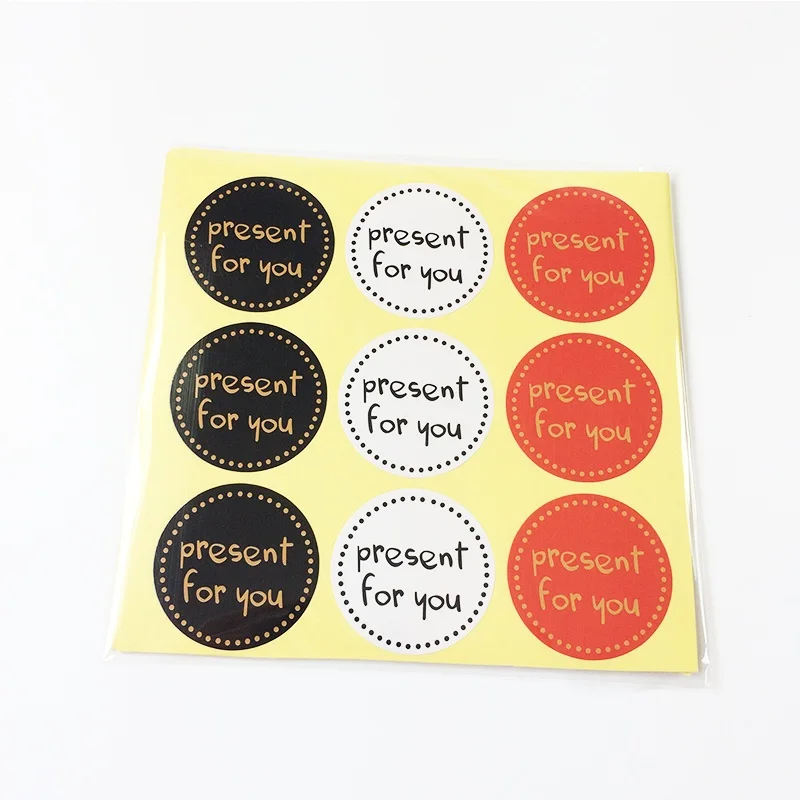 90Pcs/lot Hot Sale 'Present for You' Design Sticker Labels Food Seals Gift Stickers For Wedding Seals White/Black/Red 3 Color
