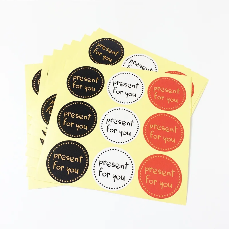 90Pcs/lot Hot Sale 'Present for You' Design Sticker Labels Food Seals Gift Stickers For Wedding Seals White/Black/Red 3 Color
