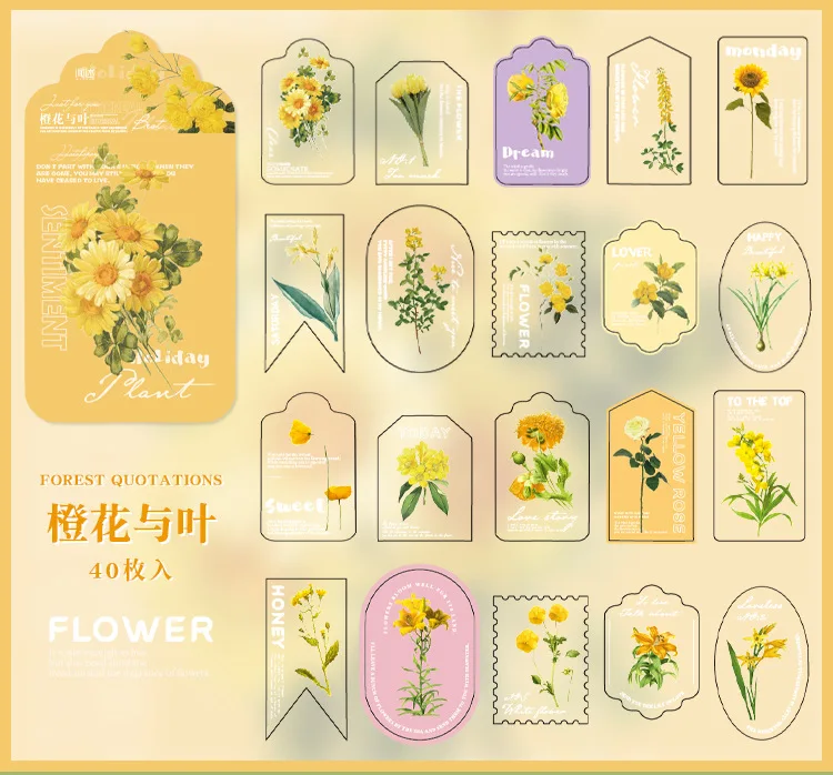 40pcs/lot Kawaii Stationery Stickers Forest Quotations Diary Planner Decorative Mobile Sticker Scrapbooking DIY Craft Sticker