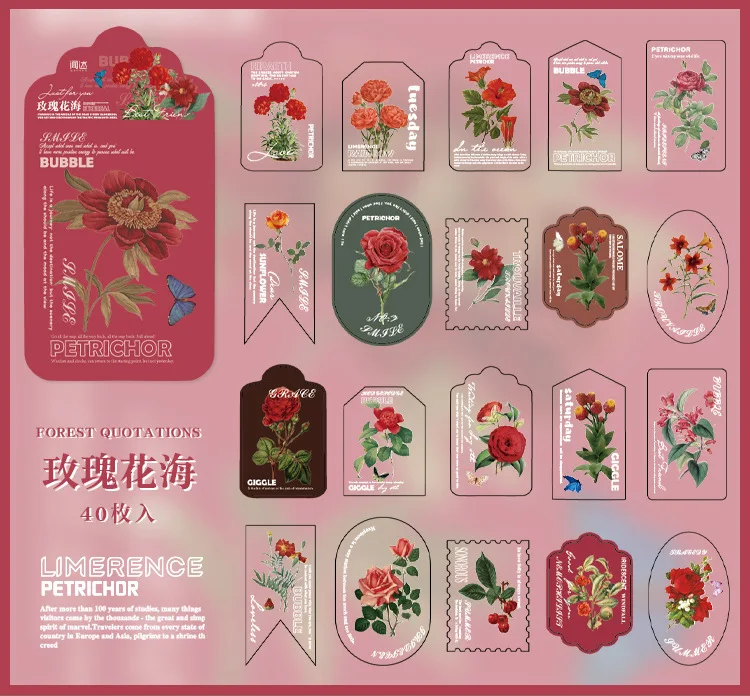 40pcs/lot Kawaii Stationery Stickers Forest Quotations Diary Planner Decorative Mobile Sticker Scrapbooking DIY Craft Sticker