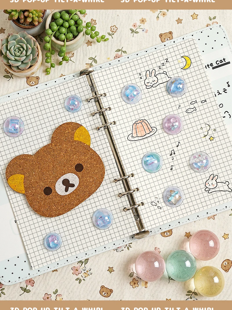 New Cartoon Capsules Shake 3D Relief Stickers Scrapbooking Diy Diary Decor Journaling Stationery Cute Stickers School Supplies
