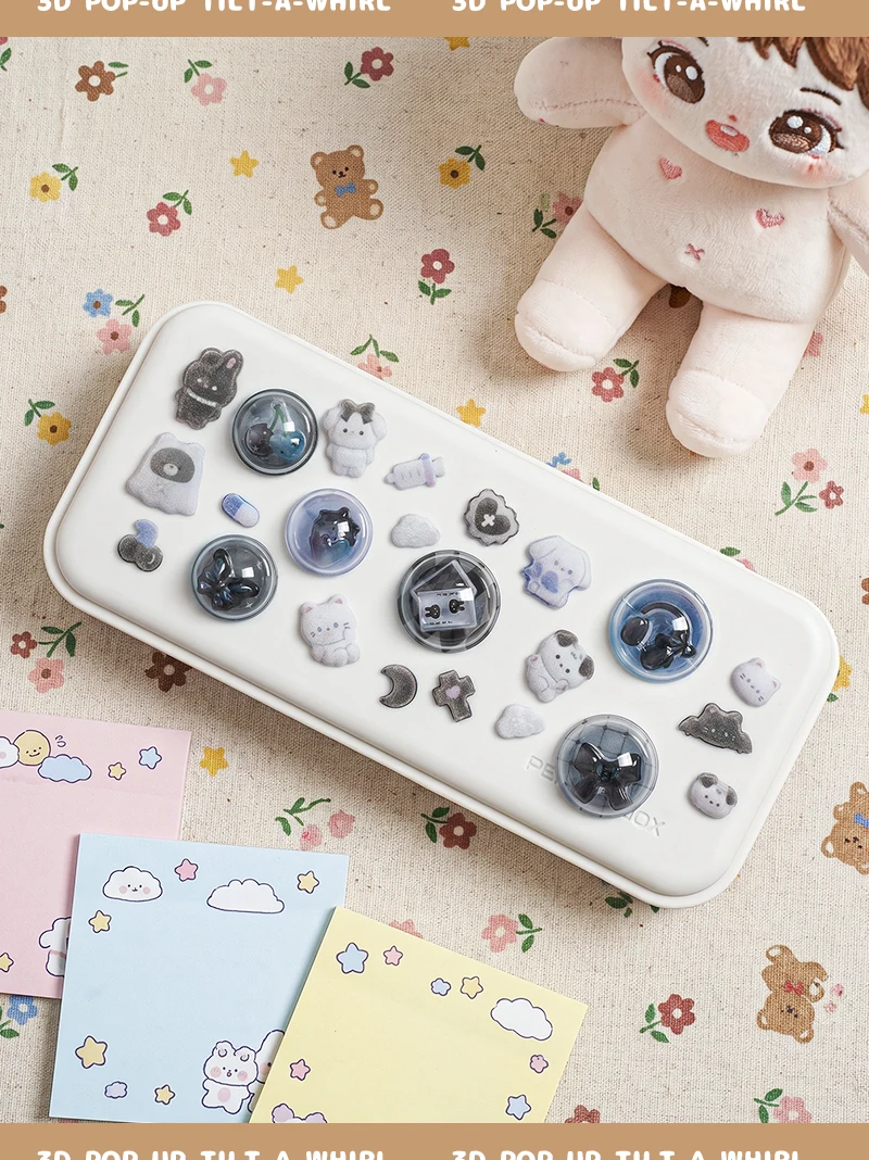 New Cartoon Capsules Shake 3D Relief Stickers Scrapbooking Diy Diary Decor Journaling Stationery Cute Stickers School Supplies