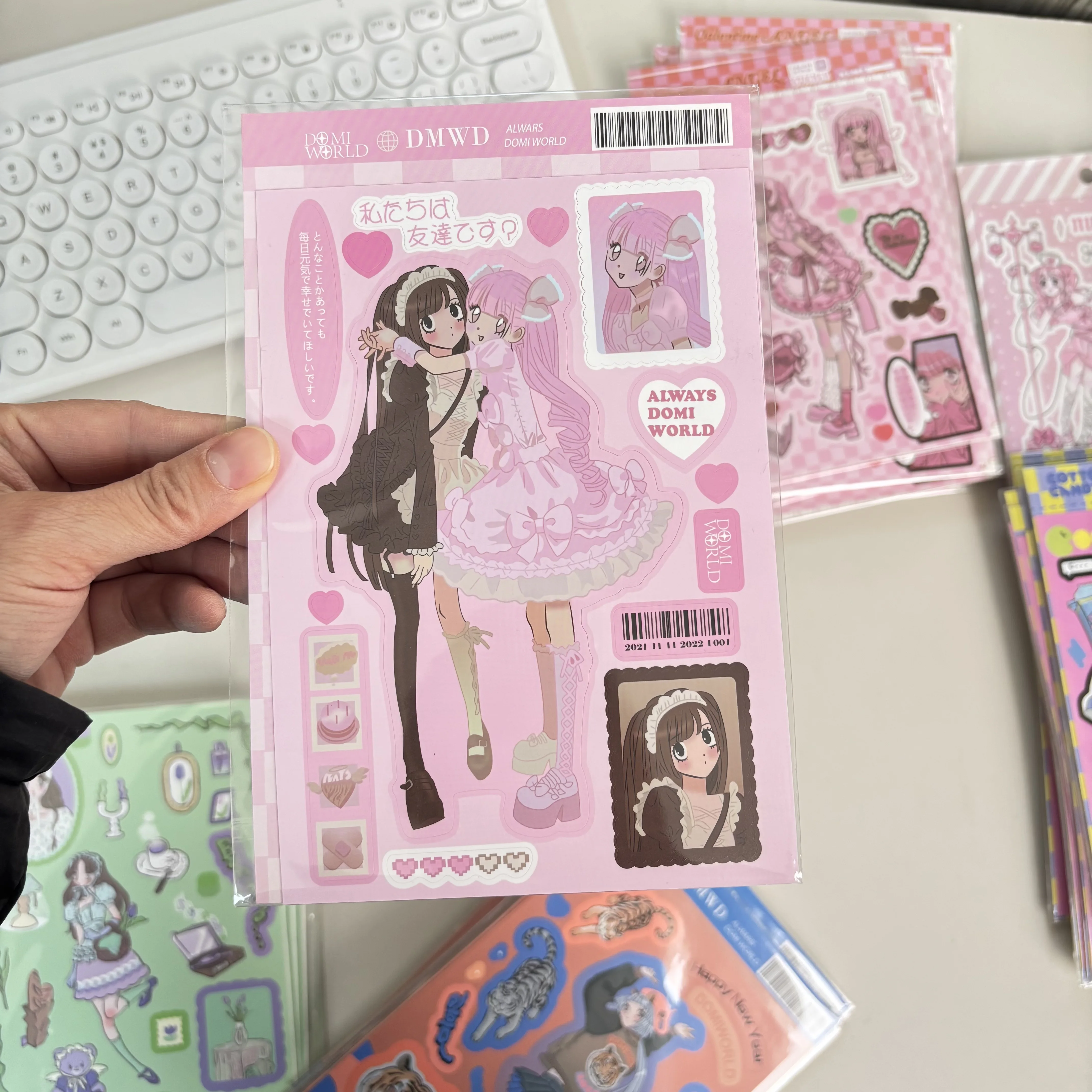 SKYSONIC BOBO Coral 1PC Decorative Stickers Sweet Girl Sub Korean DIY Sticker Journal Junk Agenda Stationery Suppliers