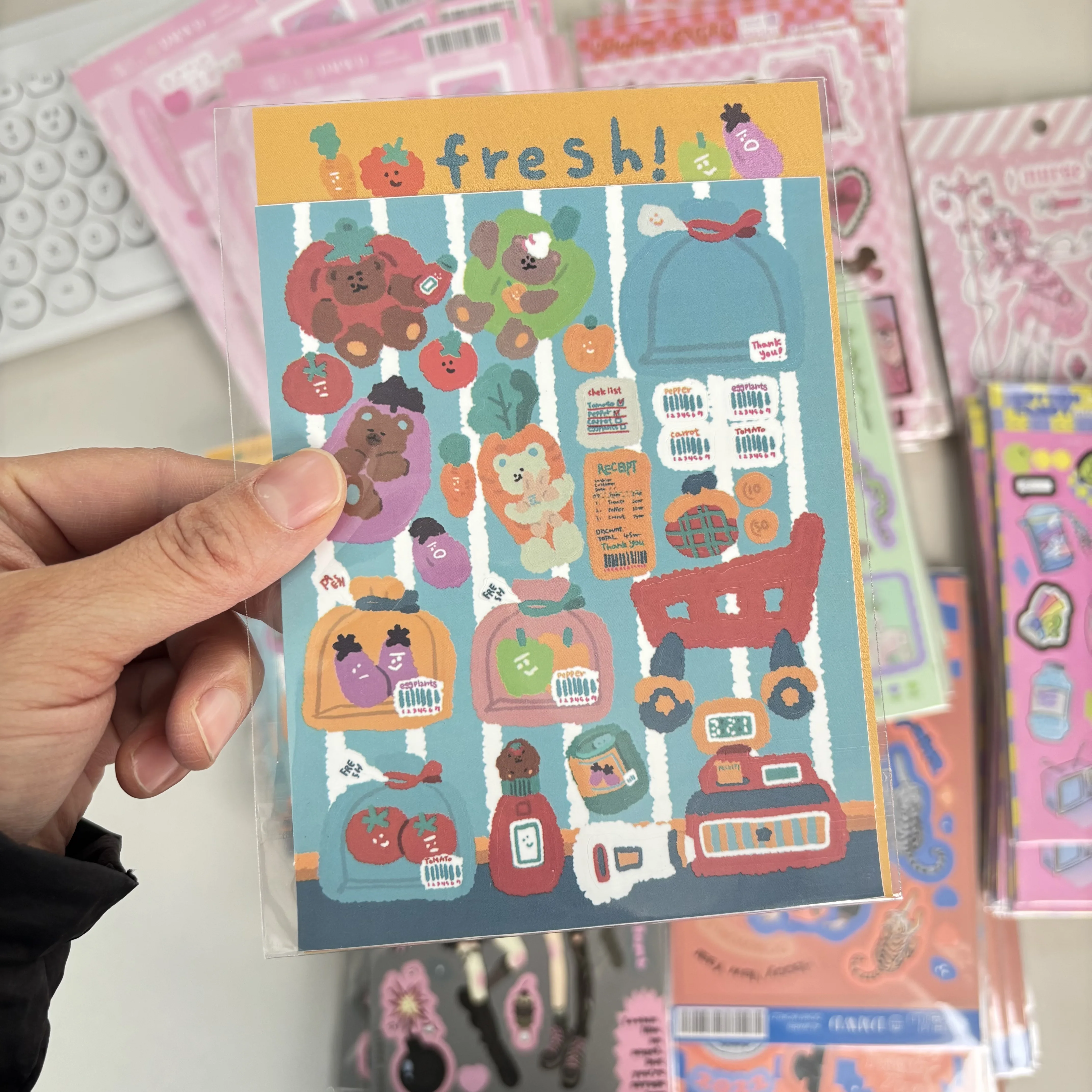SKYSONIC BOBO Coral 1PC Decorative Stickers Sweet Girl Sub Korean DIY Sticker Journal Junk Agenda Stationery Suppliers