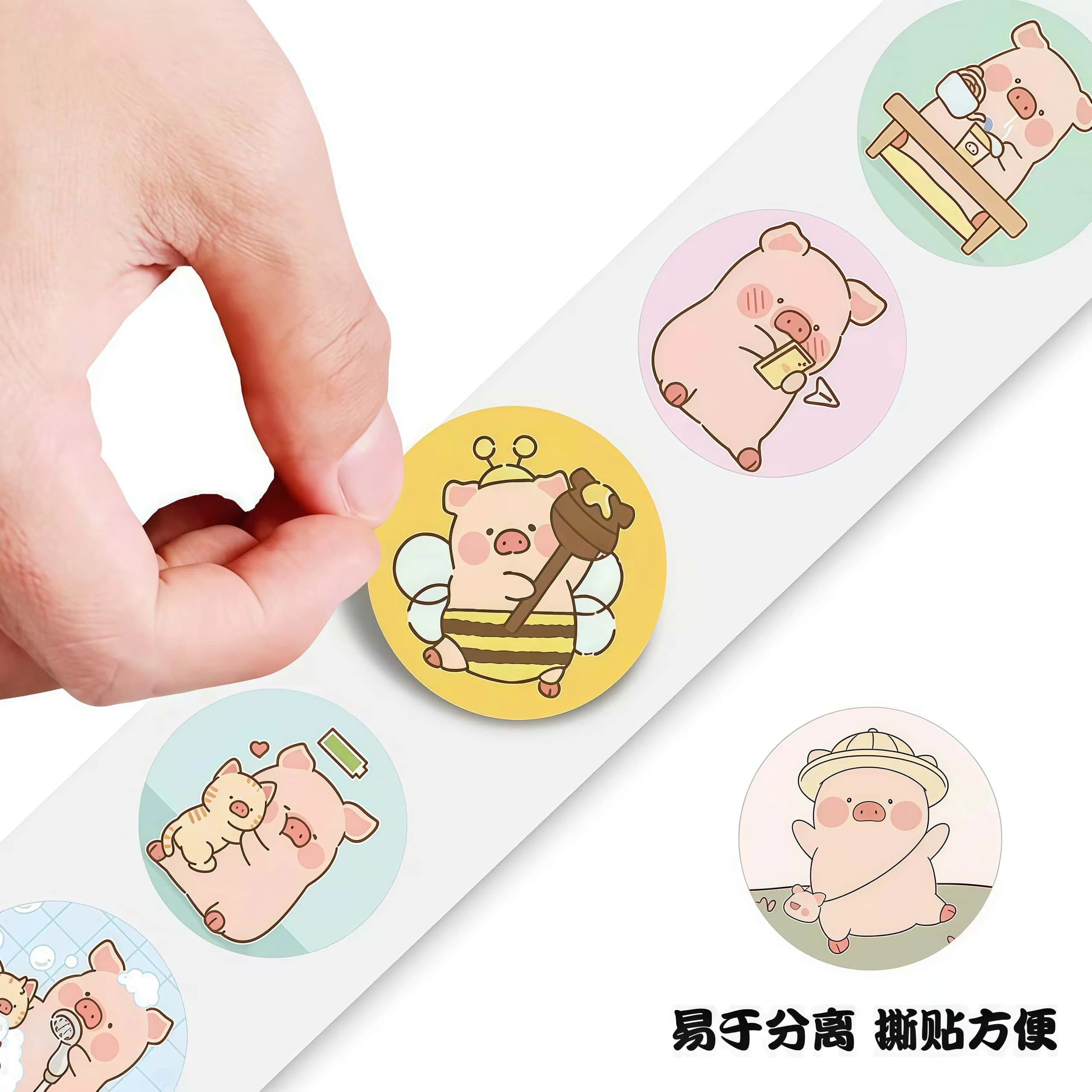 500Pcs Cartoon Pig Kawaii Stickers, Cute Design Decals for DIY, Journal & Gift Embellishment