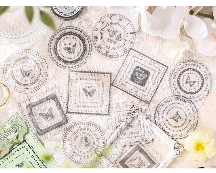12pcs/1lot kawaii Stationery Sticker garlands of flowers left behind junk journal Decorative Scrapbooking DIY Craft Sticker