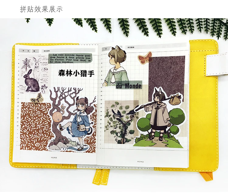 20PCS Girl Animal Stickers Crafts And Scrapbooking Stickers Book Student Label Decorative Sticker DIY Stationery Cute