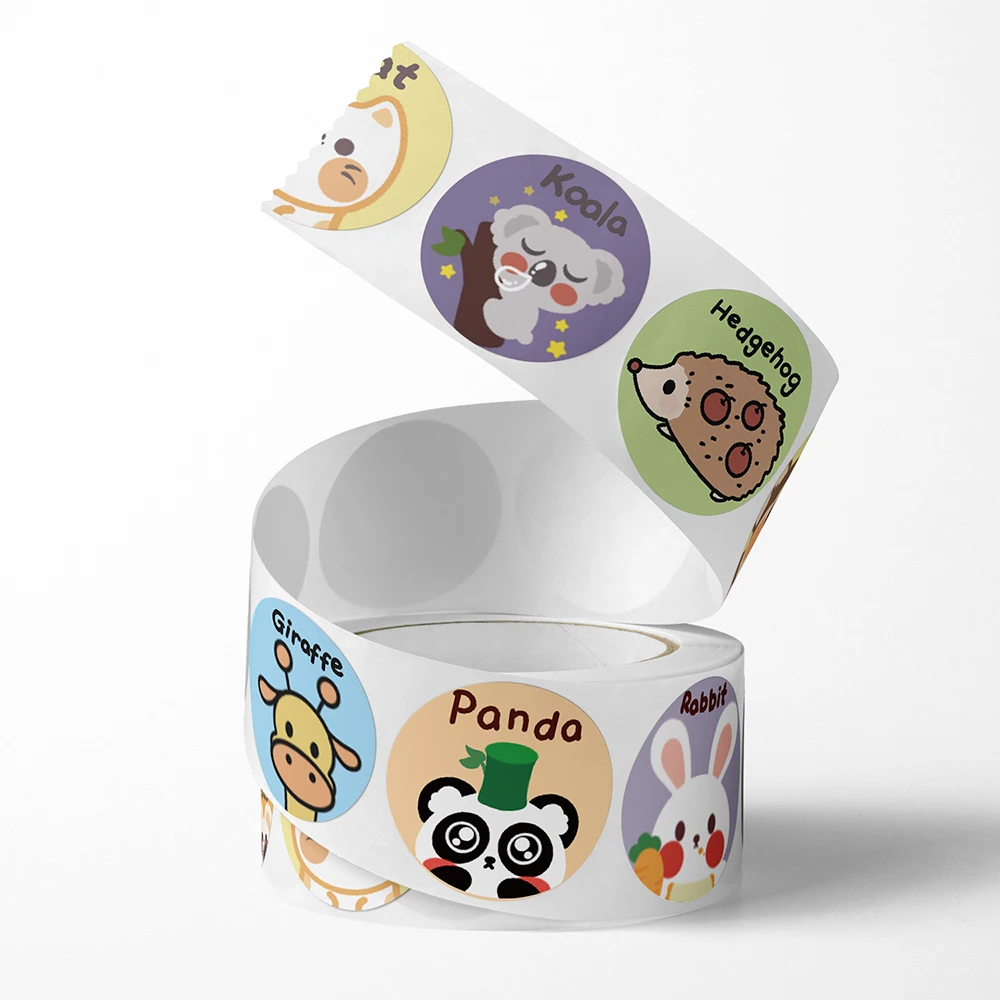 50-500pcs Cute Cartoon Animals Sticker For Kids Encourage Sealing Labels School Teacher Supplies Child Reward Sticker DIY Labels