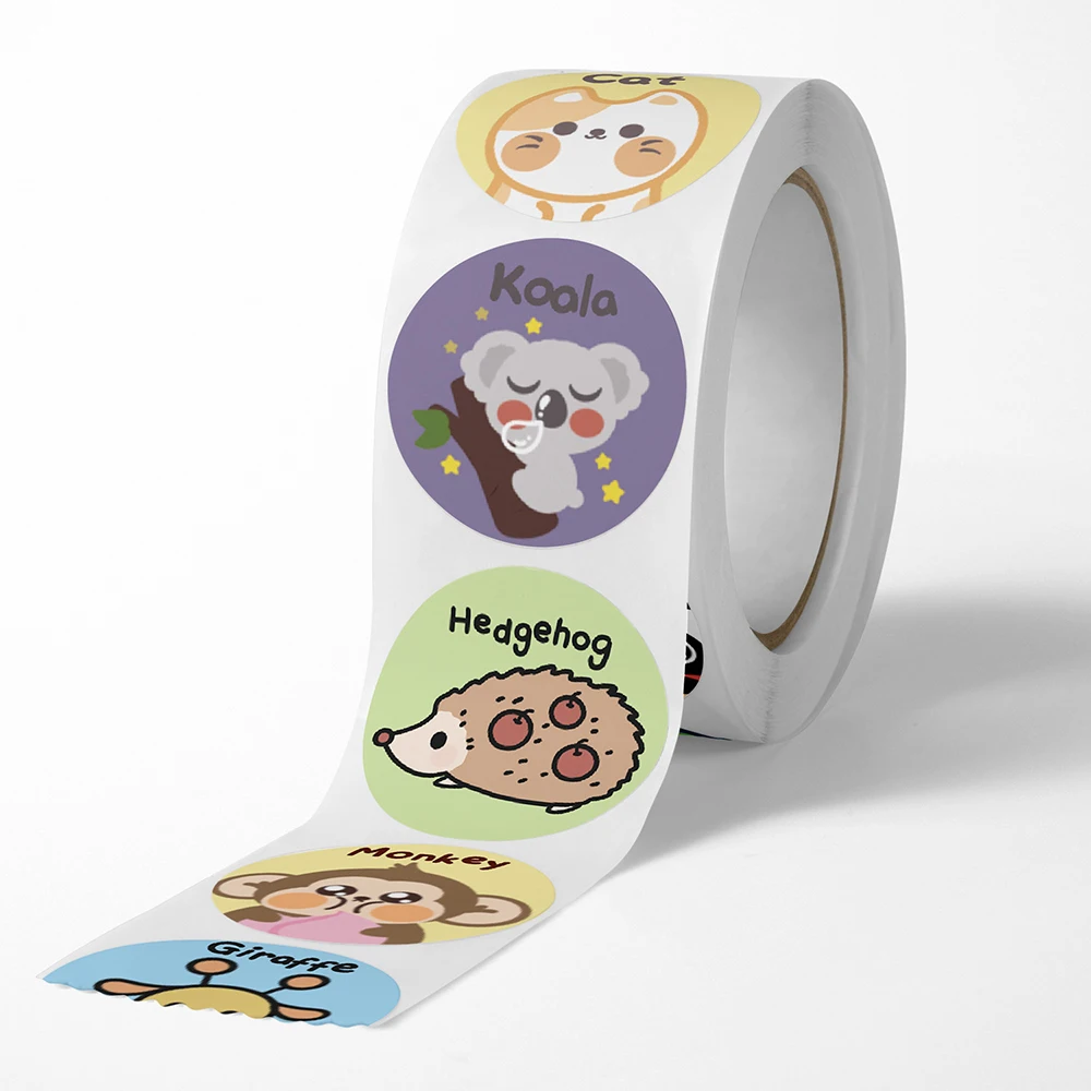 50-500pcs Cute Cartoon Animals Sticker For Kids Encourage Sealing Labels School Teacher Supplies Child Reward Sticker DIY Labels