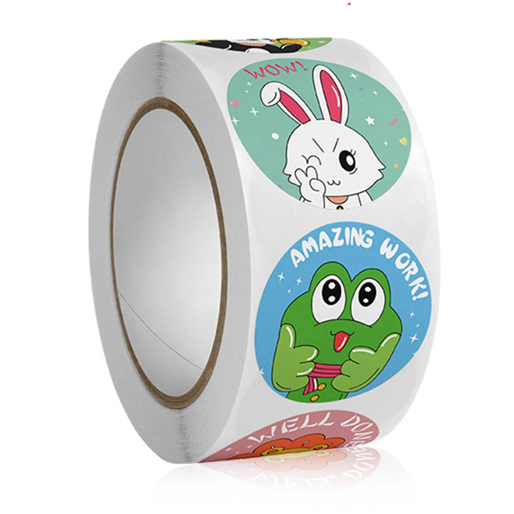 50-500pcs Cute Cartoon Animals Sticker For Kids Encourage Sealing Labels School Teacher Supplies Child Reward Sticker DIY Labels
