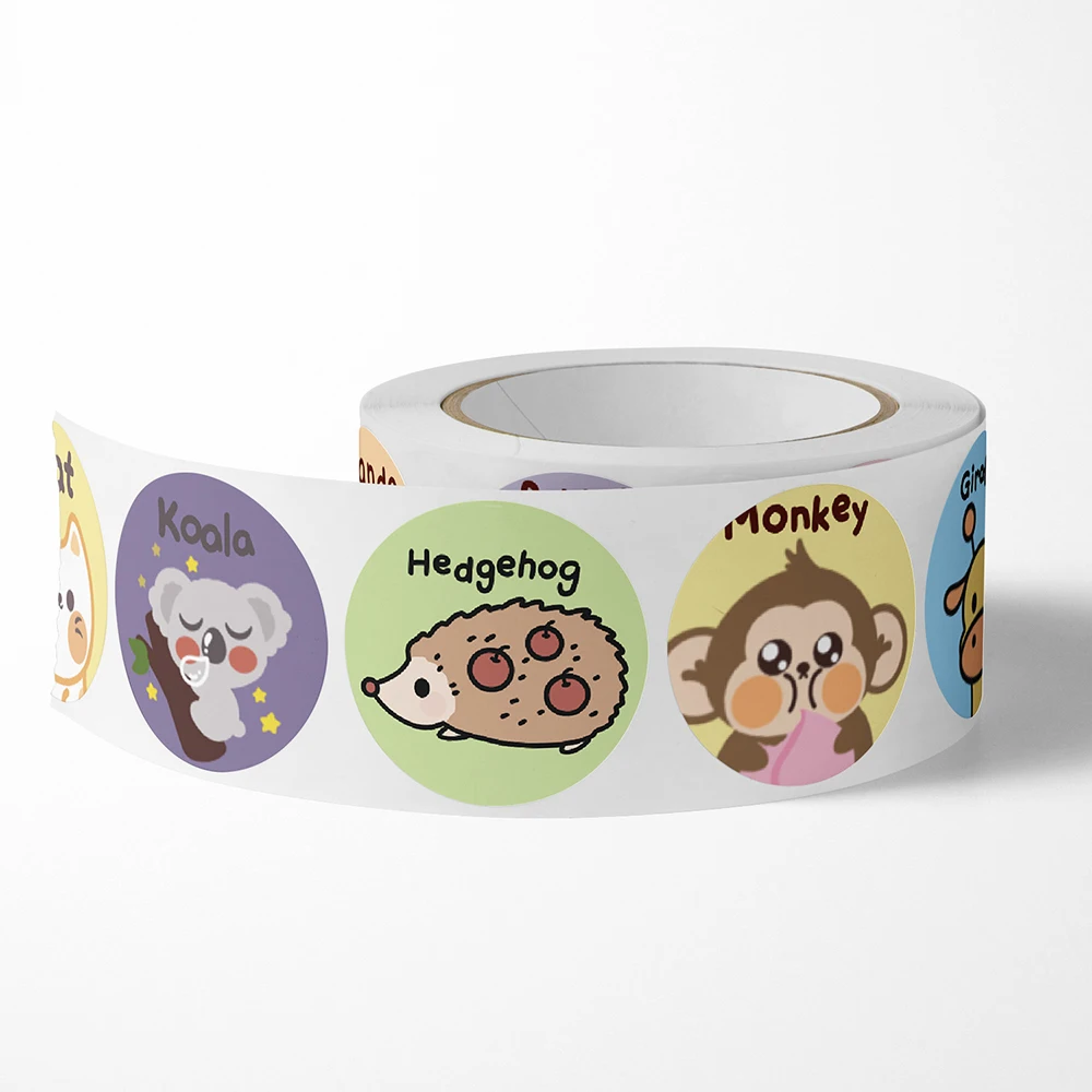 50-500pcs Cute Cartoon Animals Sticker For Kids Encourage Sealing Labels School Teacher Supplies Child Reward Sticker DIY Labels