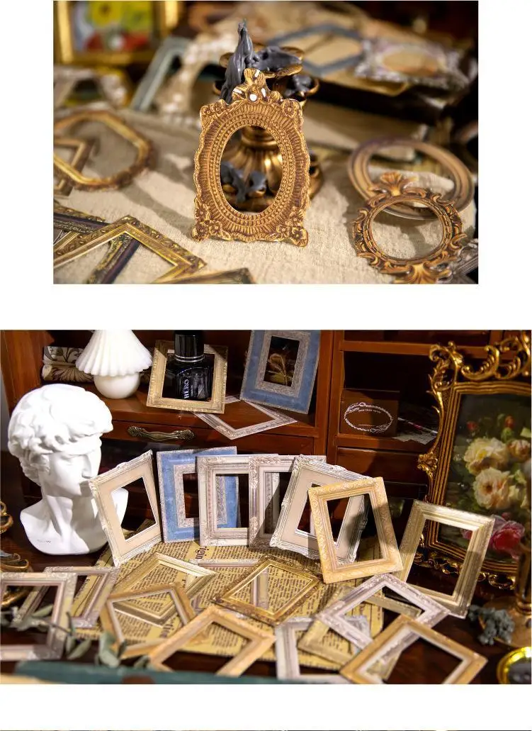 30pcs/bag Retro Album Painting Frame Sticker Bag Old Years Trace Creative DIY Scrapbooking Collages Decorative Materials