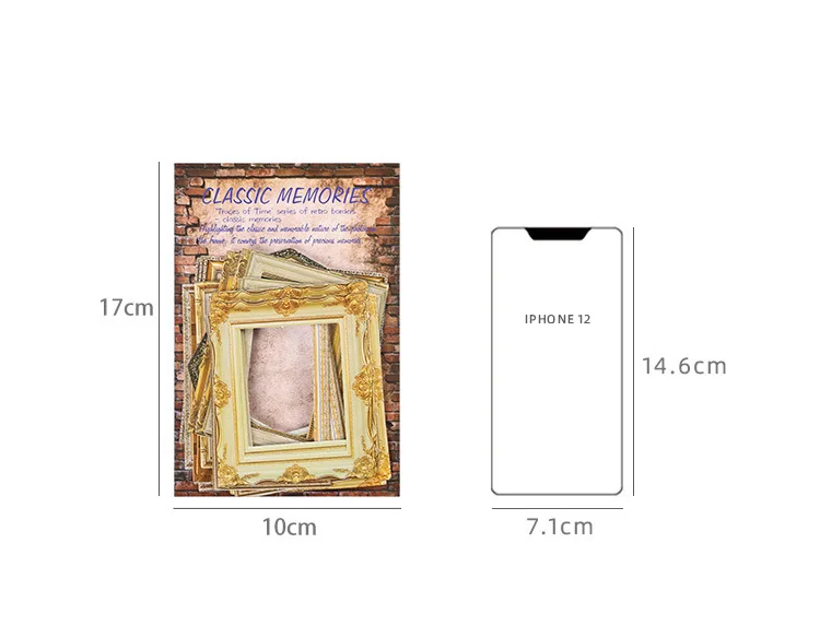 30pcs/bag Retro Album Painting Frame Sticker Bag Old Years Trace Creative DIY Scrapbooking Collages Decorative Materials