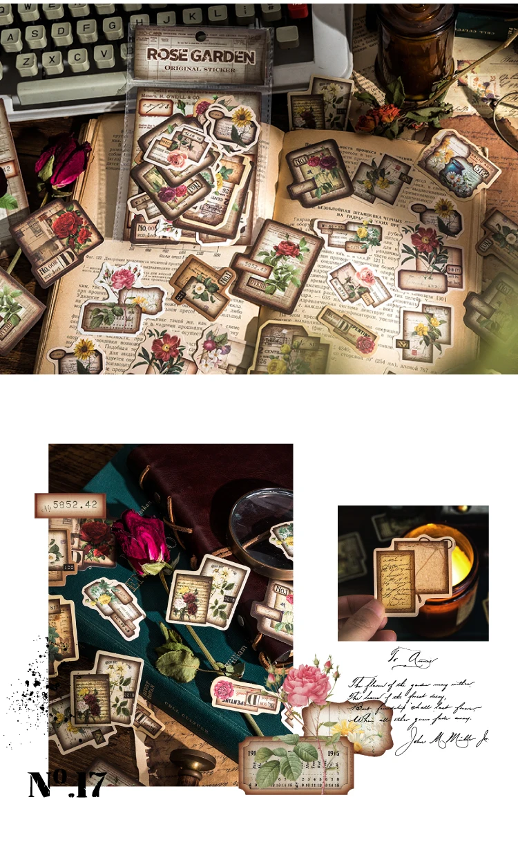 30pcs/pack Vintage Stickers Collage Junk Journal Supp;oes DIY Scrapbooking Vintage Stationery Decor Diary Craft Stickers