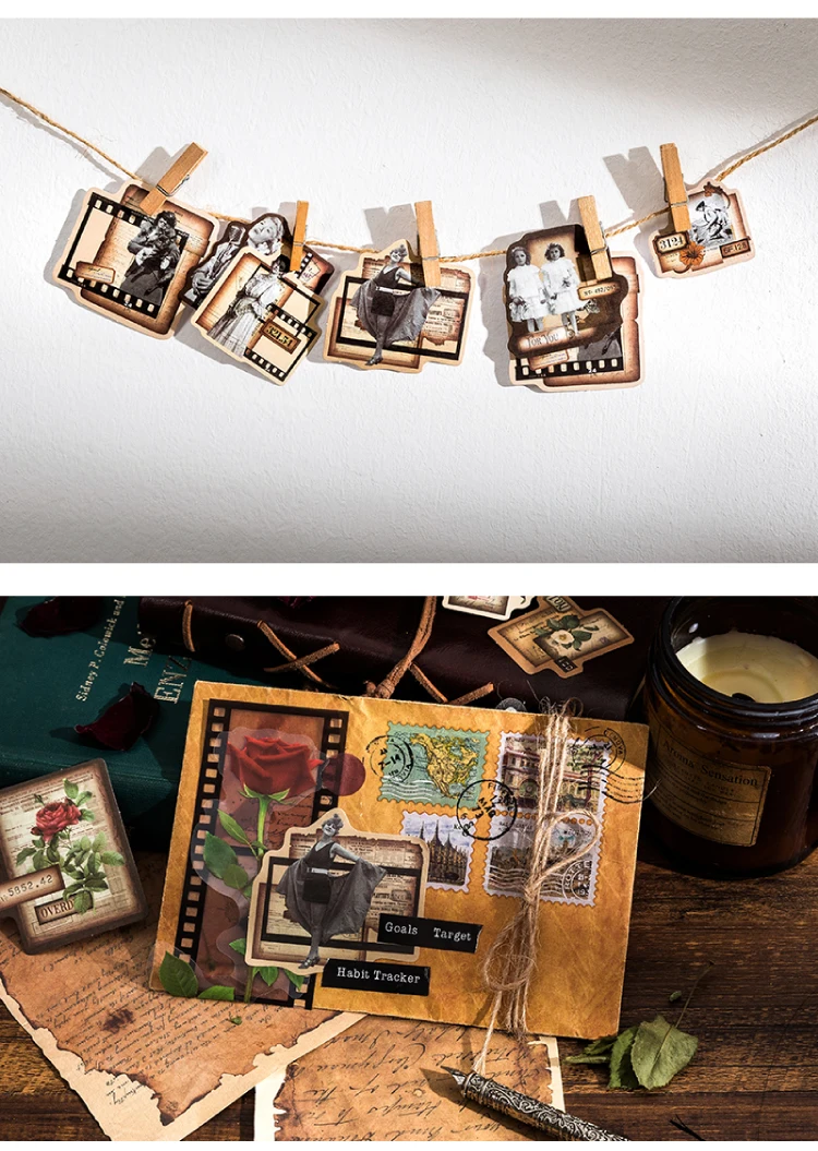 30pcs/pack Vintage Stickers Collage Junk Journal Supp;oes DIY Scrapbooking Vintage Stationery Decor Diary Craft Stickers