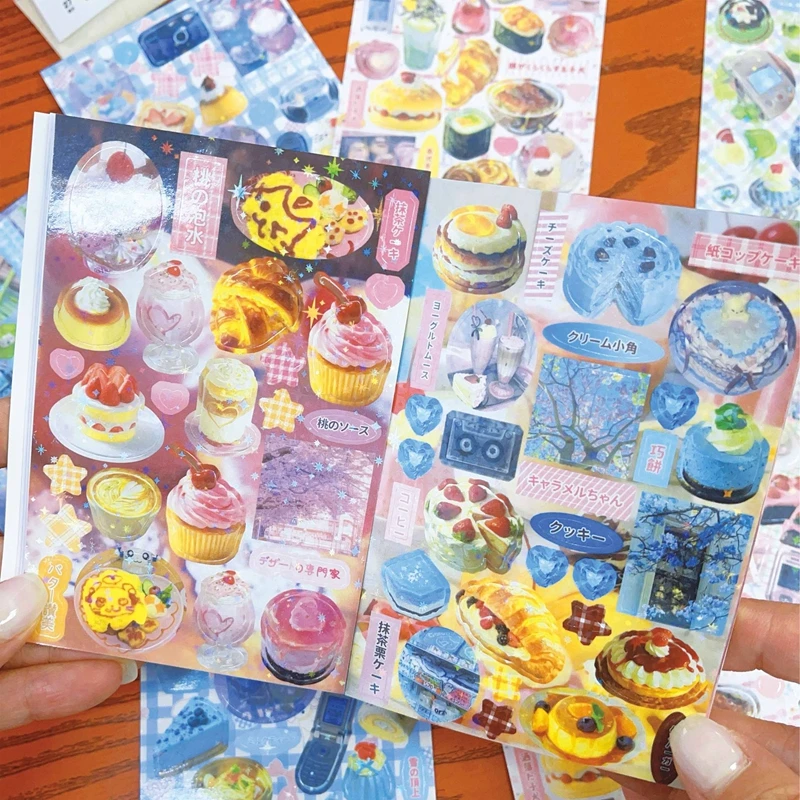 30 Pages Y2K Cute Dessert Memories Decorative Stickers Book Scrapbooking Phone Case DIY Journal Collage Material Sticker Gift