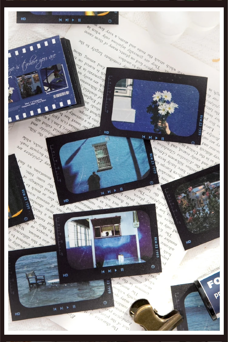 JIAMEI 50sheets/book Creative Retro Street View Aesthetic Stickers Cute Mini Stickers Book DIY Scrapbooking Decorative Materials