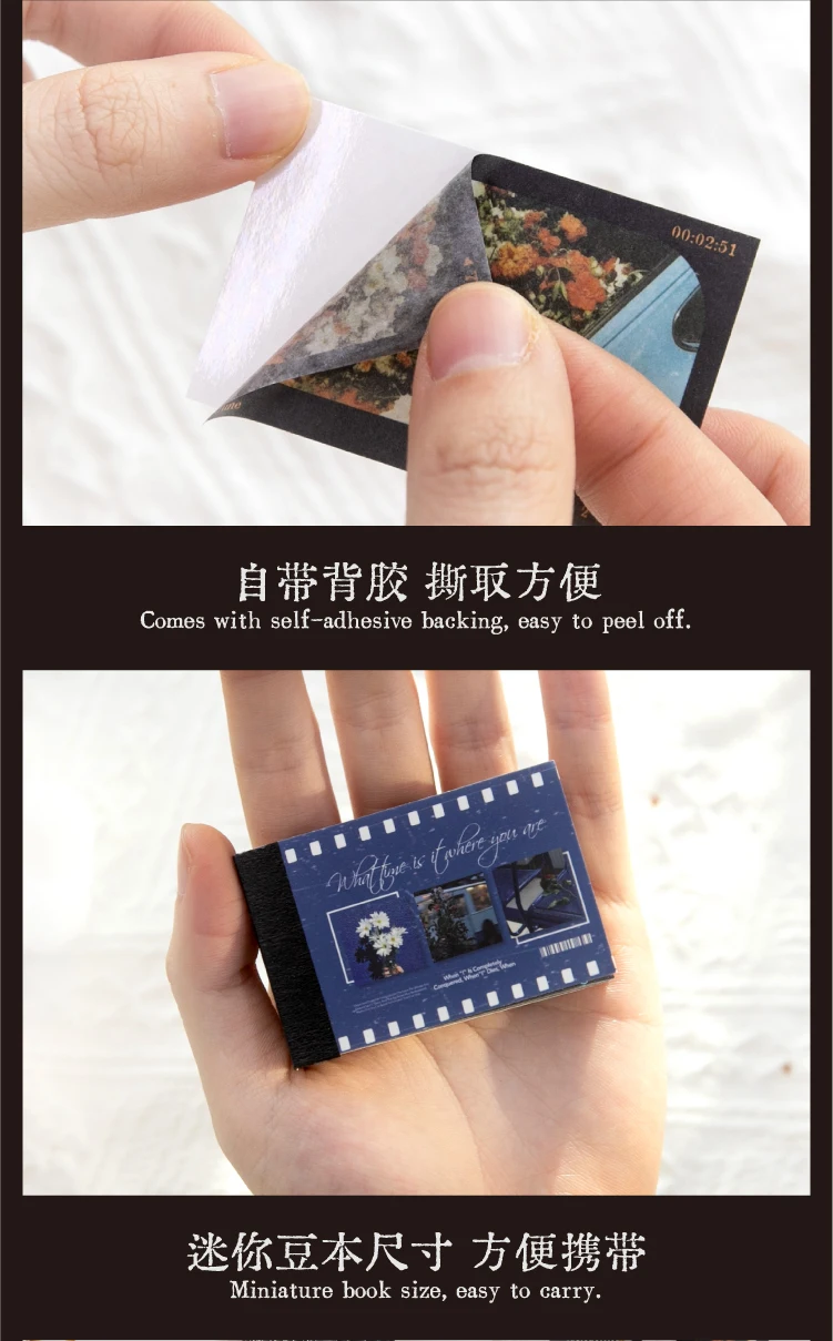 JIAMEI 50sheets/book Creative Retro Street View Aesthetic Stickers Cute Mini Stickers Book DIY Scrapbooking Decorative Materials