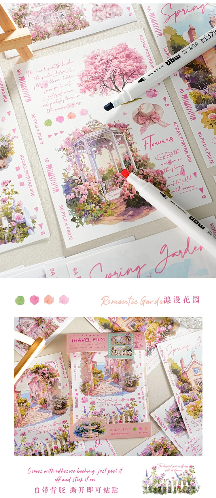 20pcs/1lot kawaii Stationery Stickers Travel Film Diary Planner junk journal Decorative Scrapbooking DIY Craft Stickers